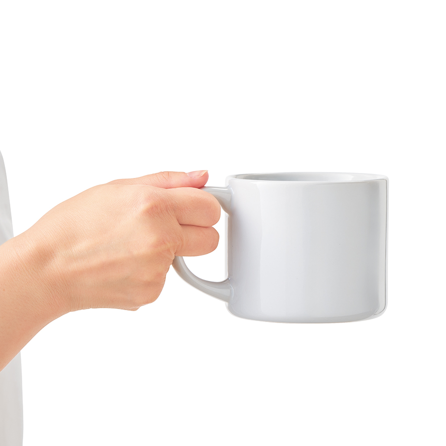 陶器マグストレート　ショートワイド　ホワイト