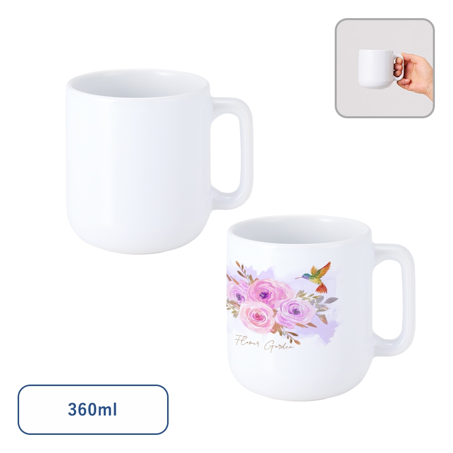 TS-1936-044陶器マグストレート　ラウンドボトム　ホワイト