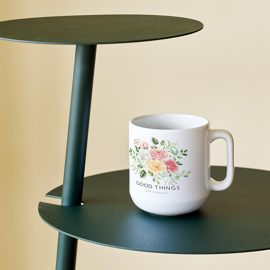 陶器マグストレート　ラウンドボトム　ホワイト