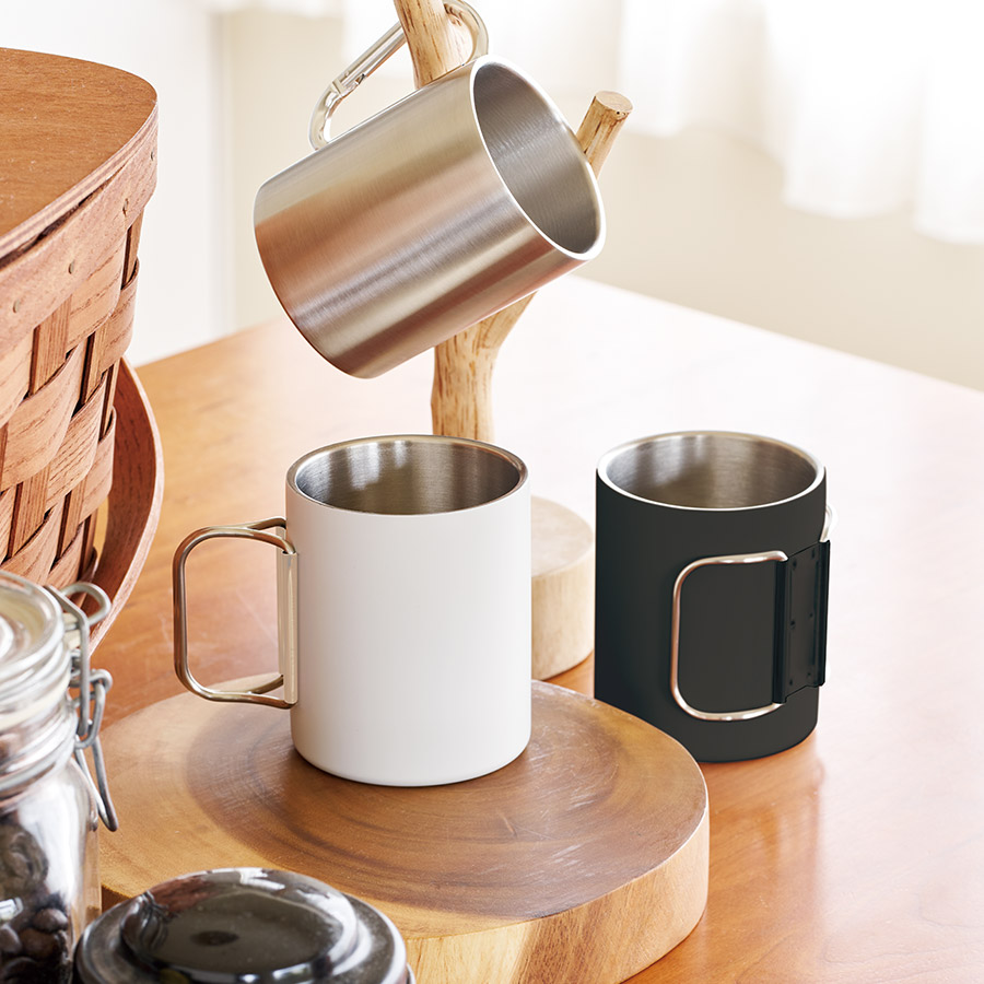 折りたたみハンドルステンレスマグ　ver.2