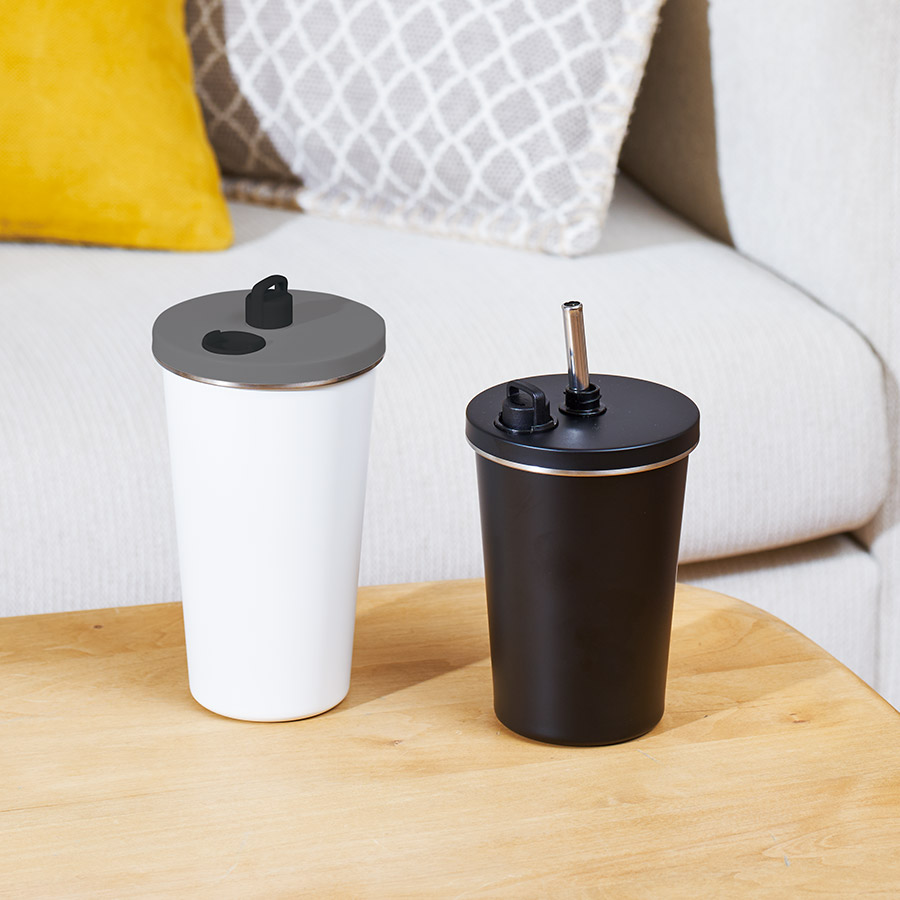 ストロー付ステンレスサーモタンブラー370ml