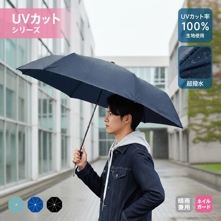 TU-0022ひと振り雨粒サラッとUV折りたたみ傘