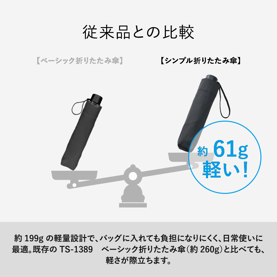 シンプル折りたたみ傘