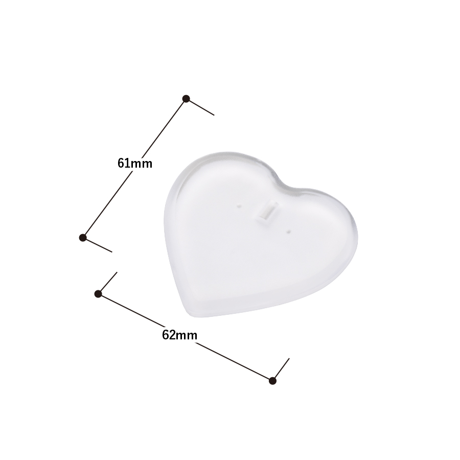 【アウトレット】ライティングバッジ　ハート形　クリア