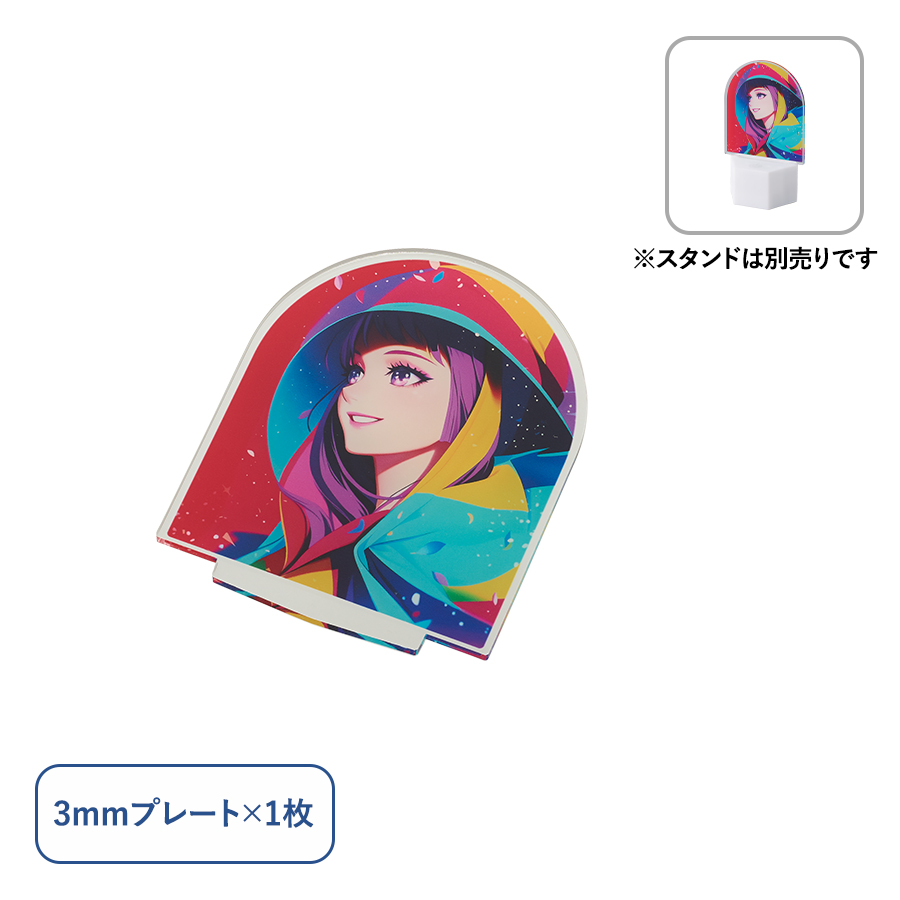 アクリルライティングスタンド六角用プレートS 3mm　クリア