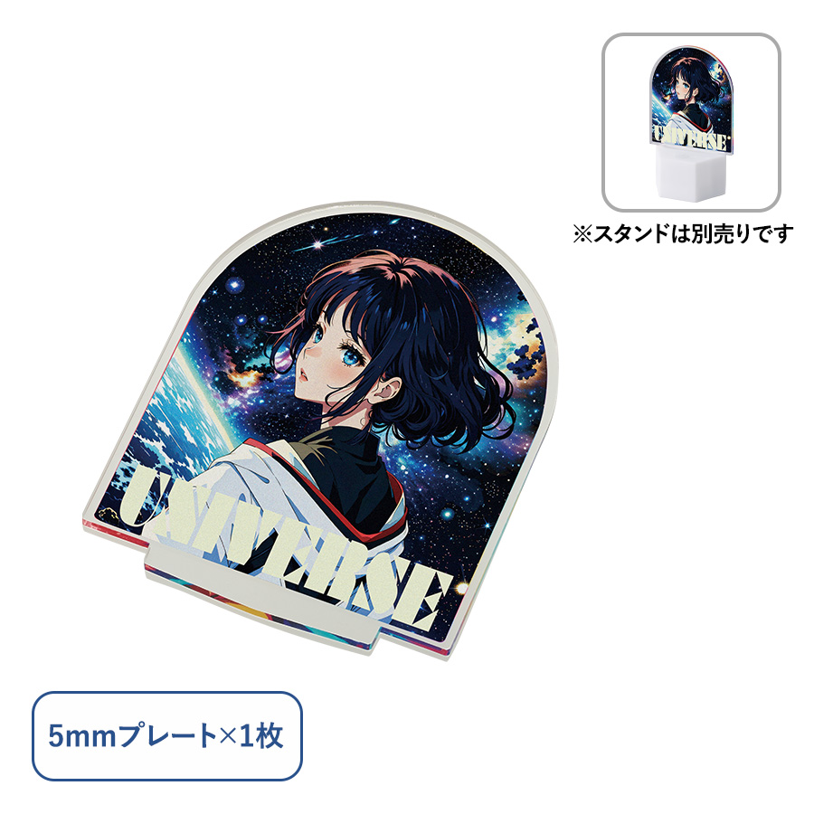 アクリルライティングスタンド六角用プレートL 5mm　クリア