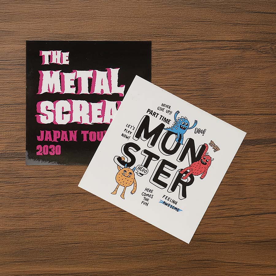 ロゴステッカー　100×100（mm）角【2～10種】