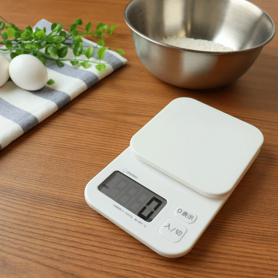 デジタルスケール「トルテ」3kg　ホワイト