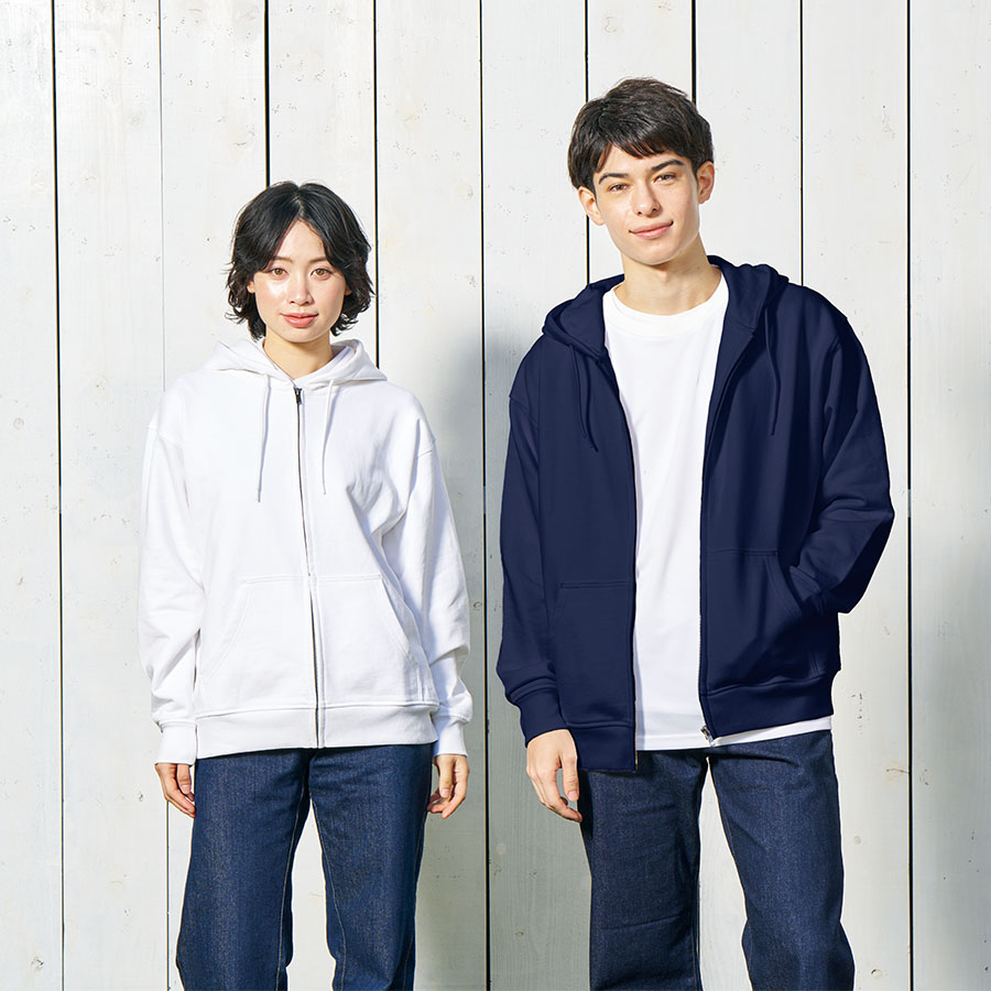 カスタムデザインフルジップパーカー