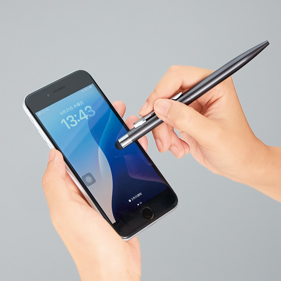 タッチペン付クールメタルボールペン（再生ステンレス）