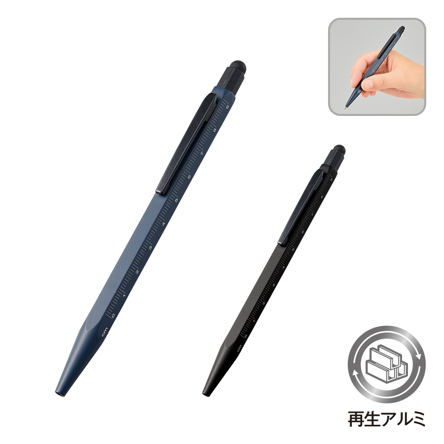 TF-0188 【先行掲載】タッチペン付メタル六角ボールペン（再生アルミ）