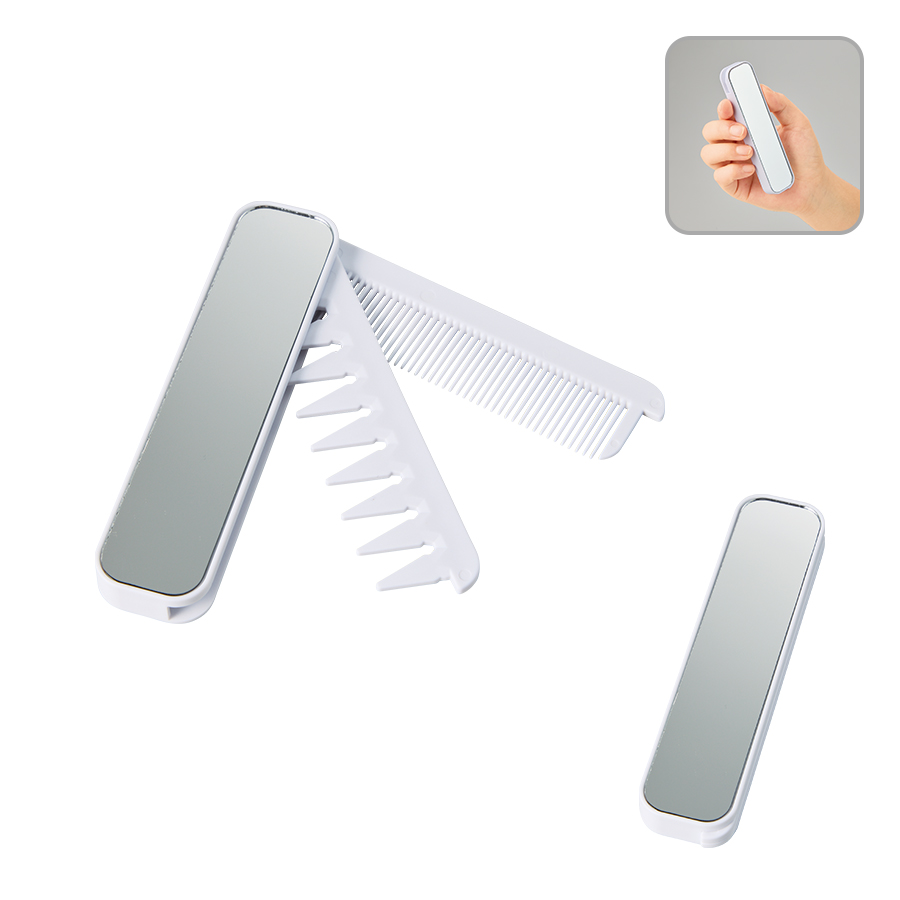 TM-0083 【先行掲載】折りたたみツインコーム（ミラー付）