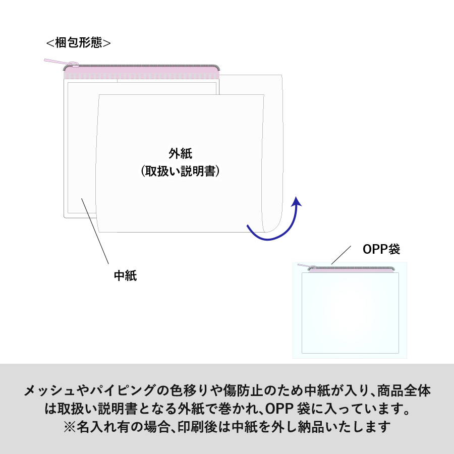 カラーファスナークリアポーチ（S）