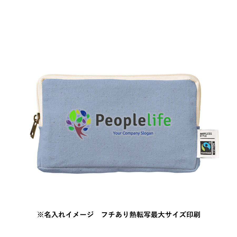 フェアトレードコットンスリムスクエアポーチ（M）