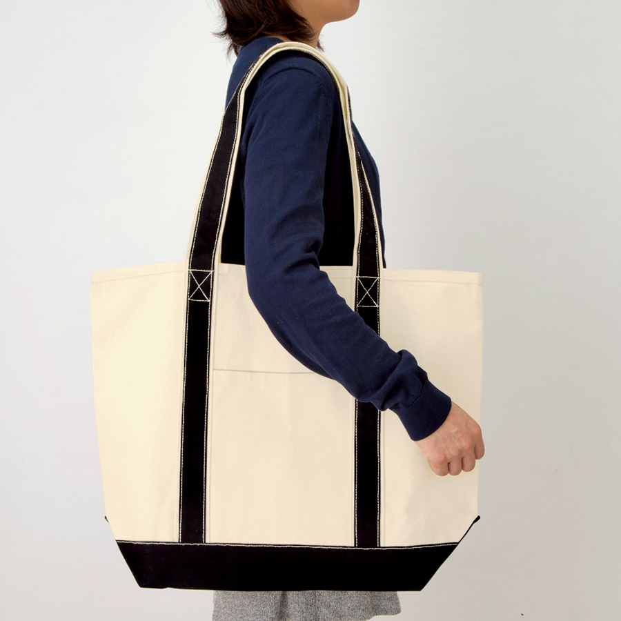 キャンバスバイカラートート（L）