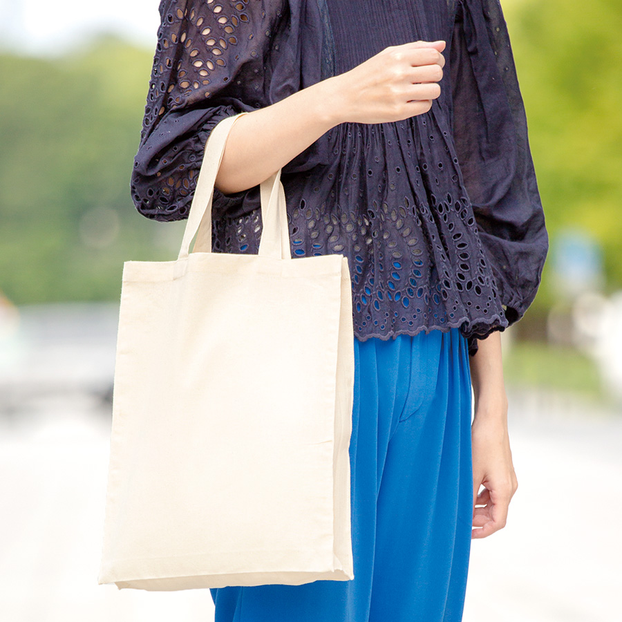 厚手コットンA4スクエアトート　ナチュラル