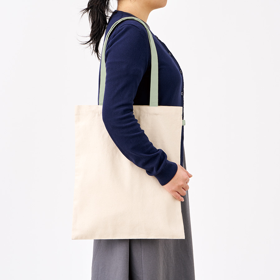 キャンバスフラットトートループ付