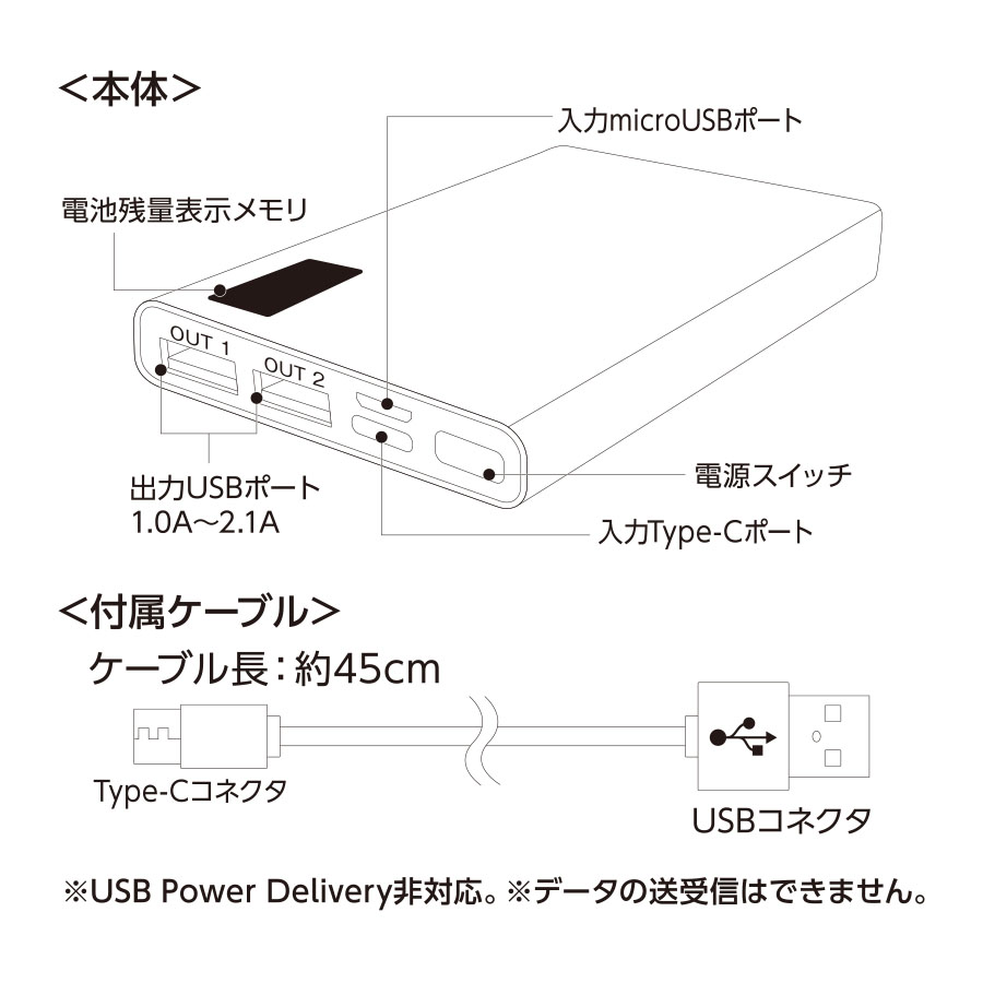 モバイルチャージャー10000　フラット