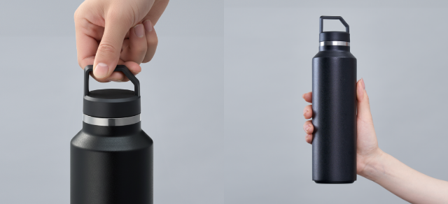 持ち運びに便利なハンドル付きスリムなボディで持ちやすい