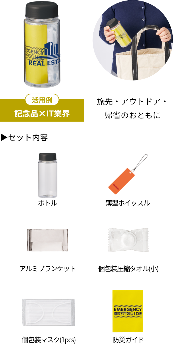 防災緊急6点セット コンパクトボトルタイプ