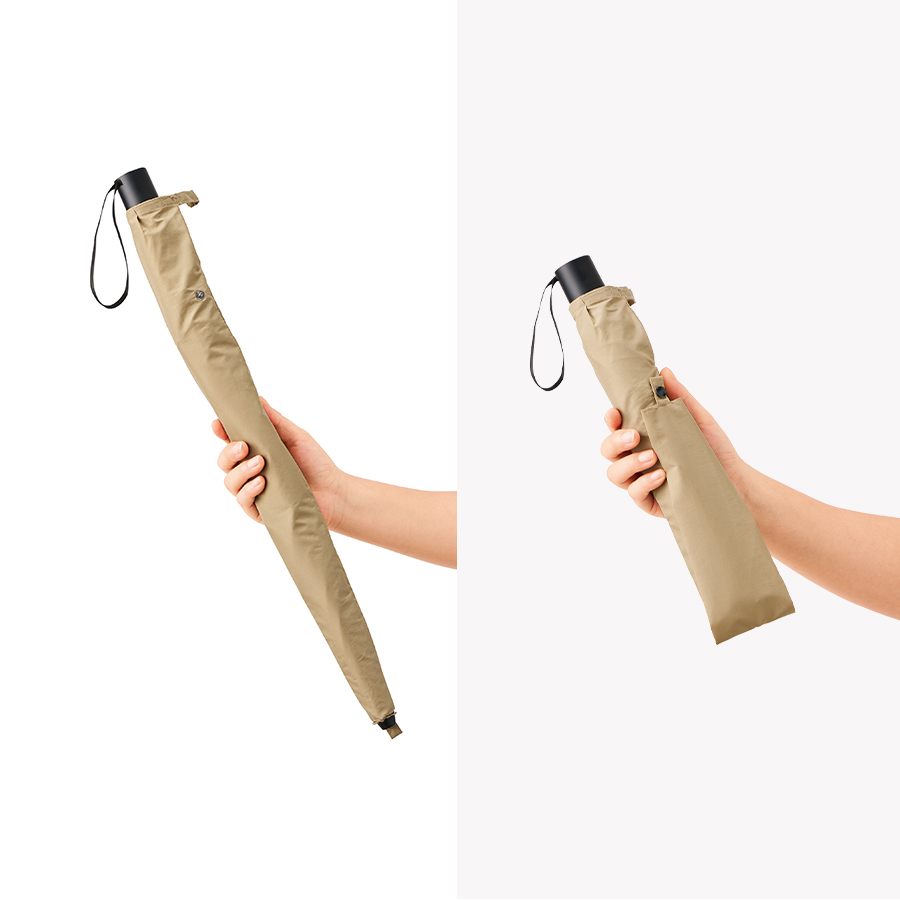 たたんでも伸ばしても使えるUV傘