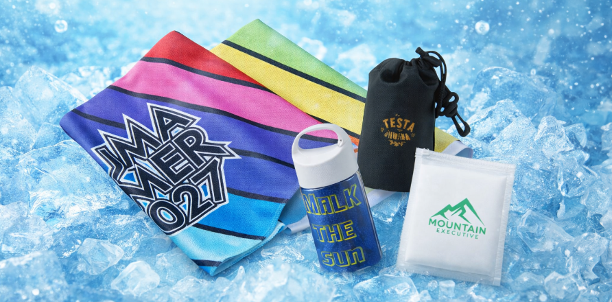 水に濡らすだけでひんやり涼感！