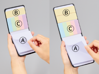 各種付箋にも注目!ちょっとしたメモにも便利Ⓐ75枚Ⓑ25枚Ⓒ25枚