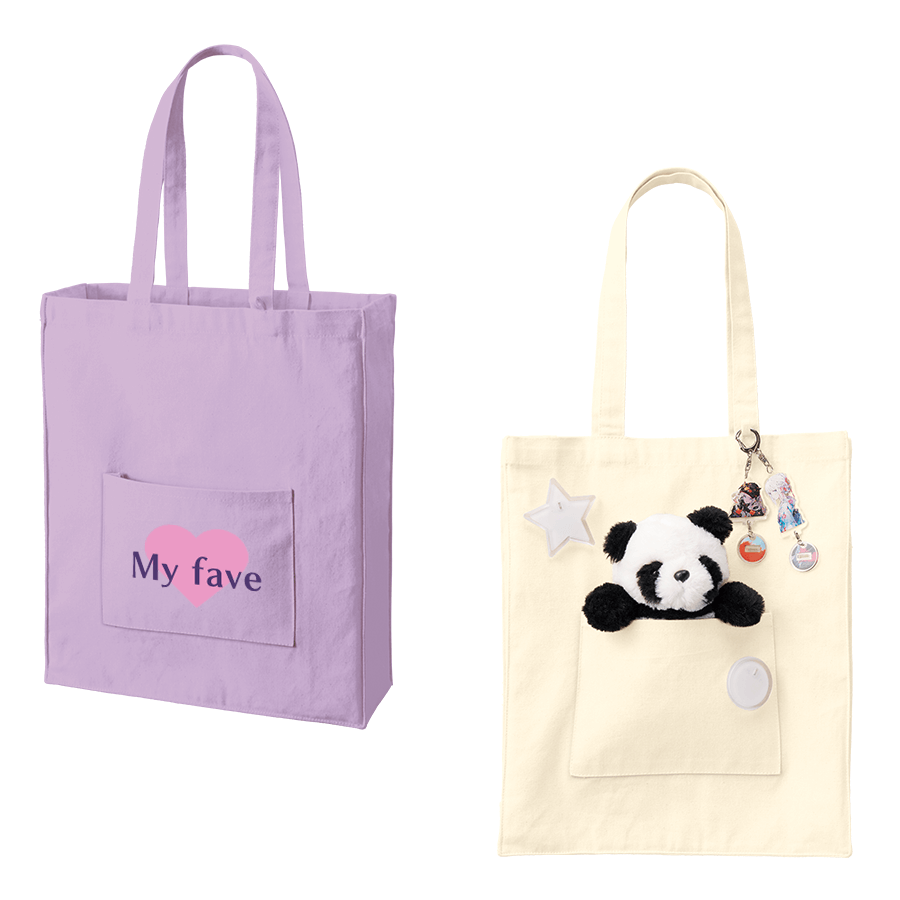 キャンバススクエアトート外ポケット付