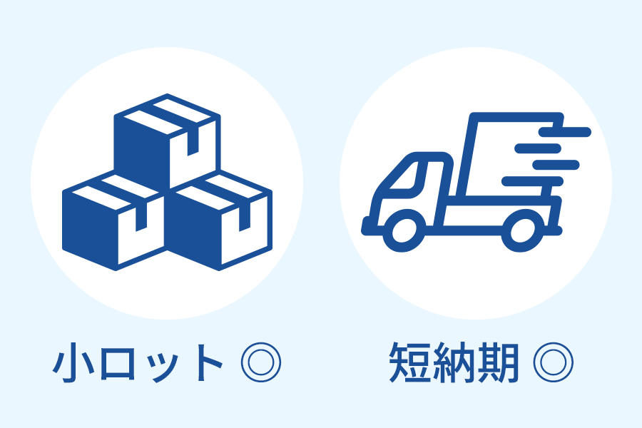 マークレススタイルでは、小ロット・短納期案件にも柔軟に対応